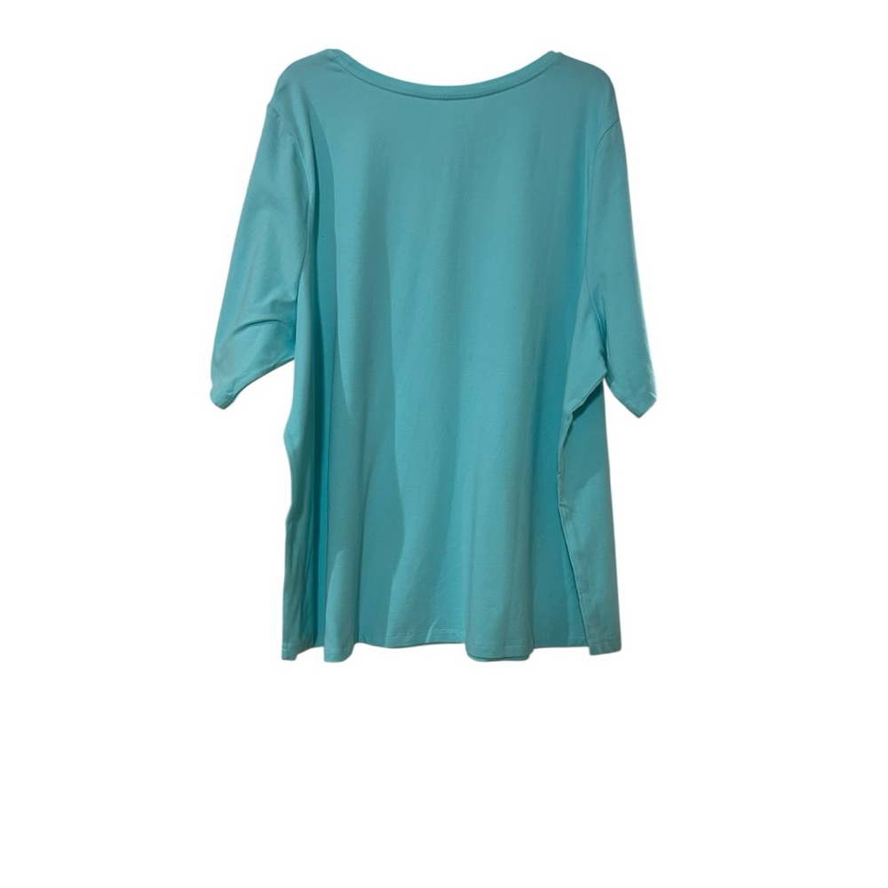 Denim&Co Aqua Scoop Neck Short Sleeve Tee - Picture 3 of 4